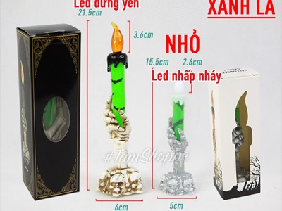 Nến điện tử bàn tay xương cầm nến sẵn pin NEN-DT-07